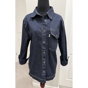 Roari Dark Denim Oversized Shirt 'Charlie' Shacket w/detail stitching XS USA